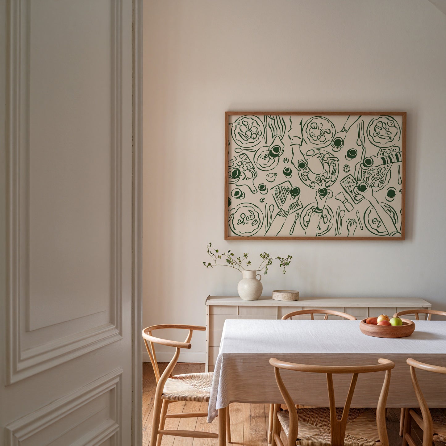 Dinner Party Horizontal Green Poster