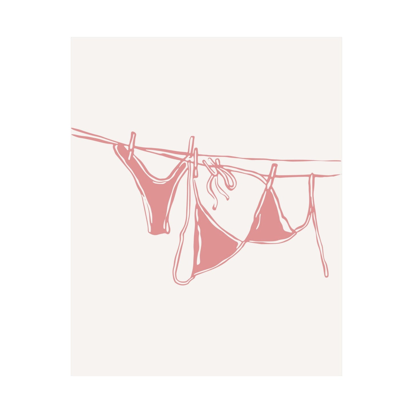 Pink Bikini On Clothesline Poster