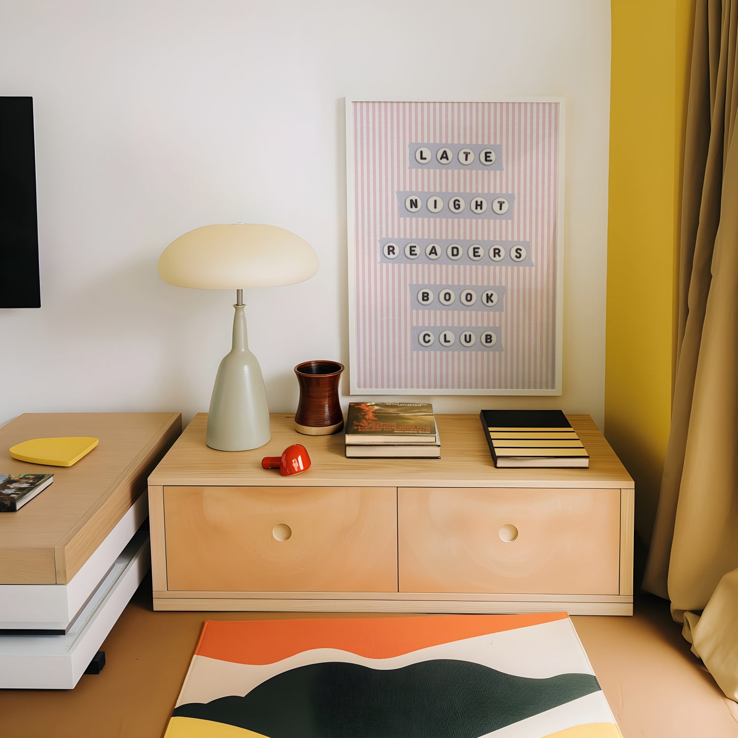 Late Night Readers Striped Poster