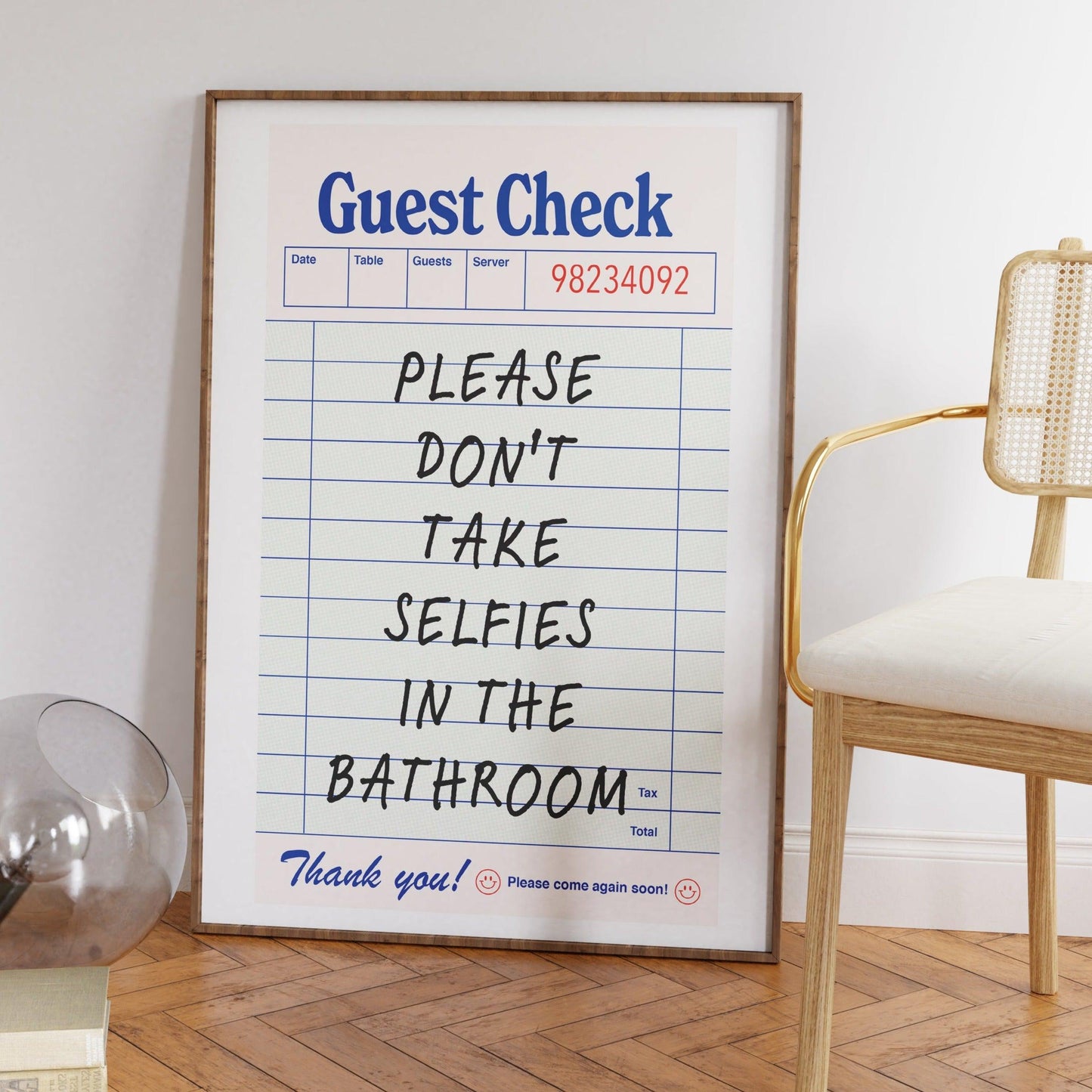 No Selfies in the Bathroom Poster