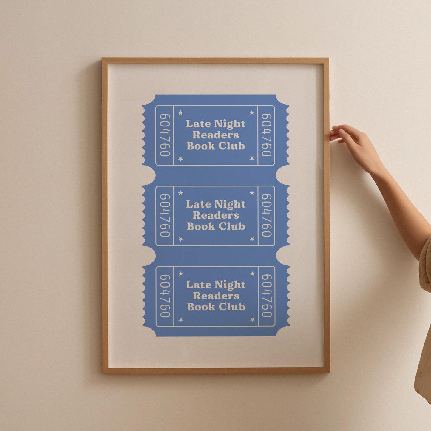 Late Night Readers Book Club Blue Poster