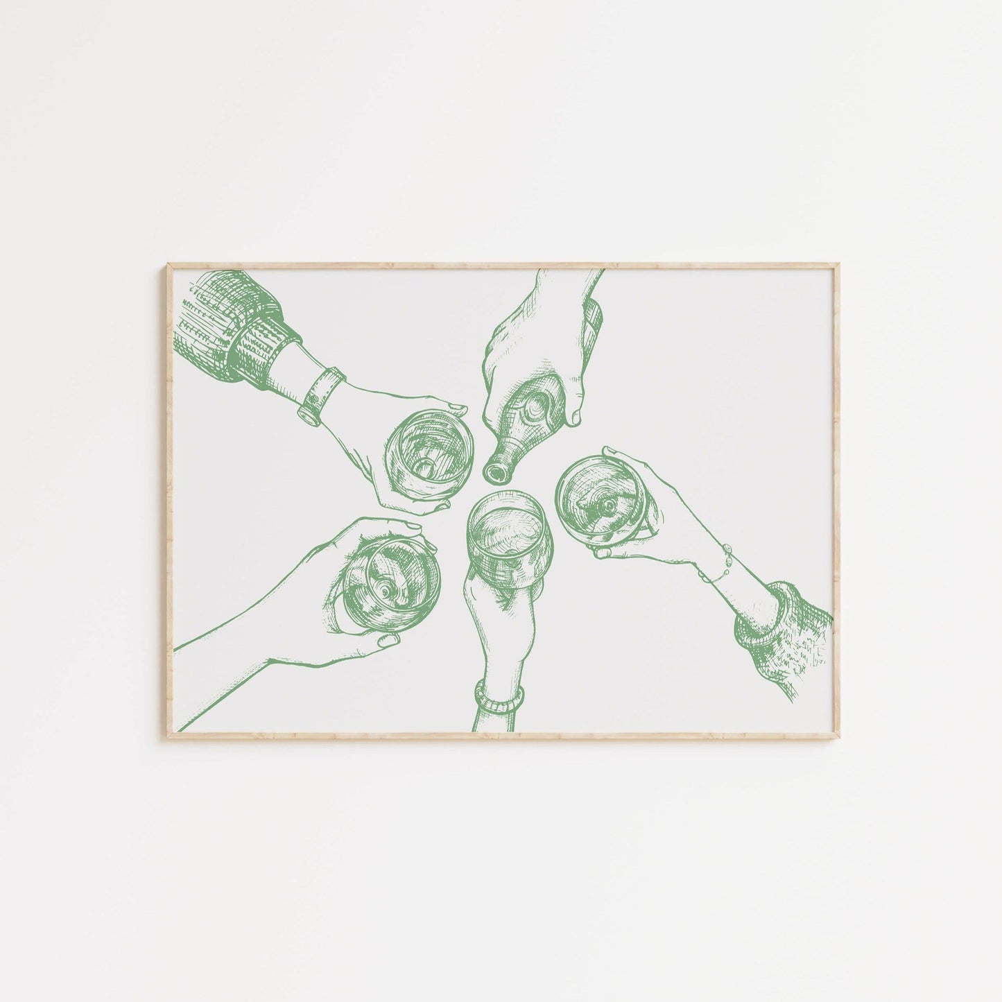 Drinks Up Cocktail Poster Green Poster