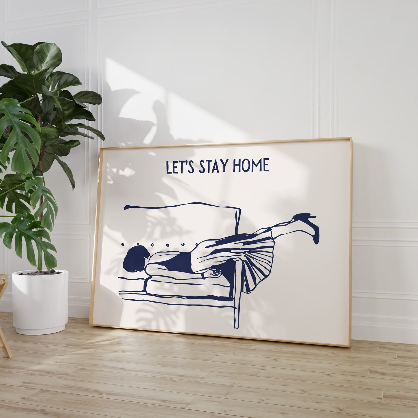 Let's Stay Home Blue Poster