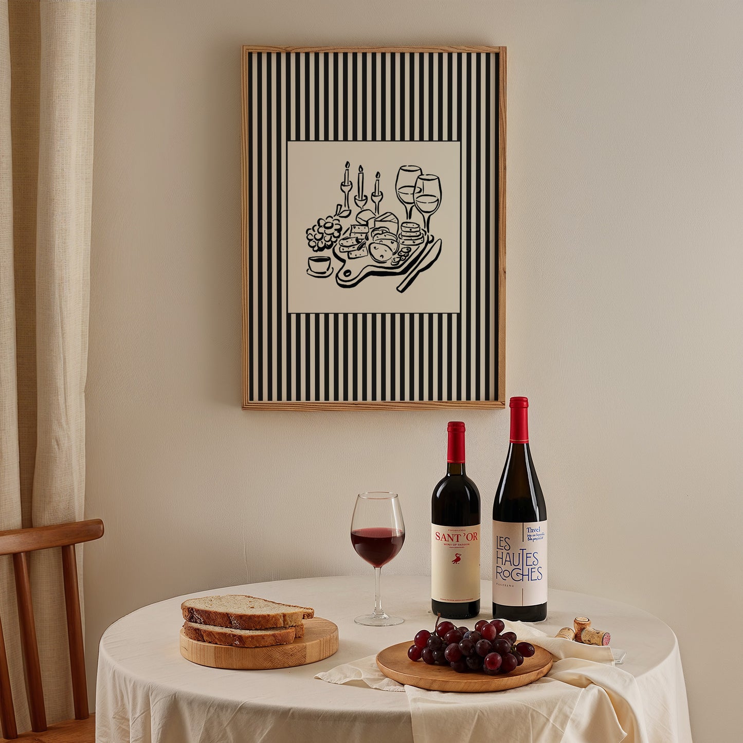 Dinner Sketch Striped Poster