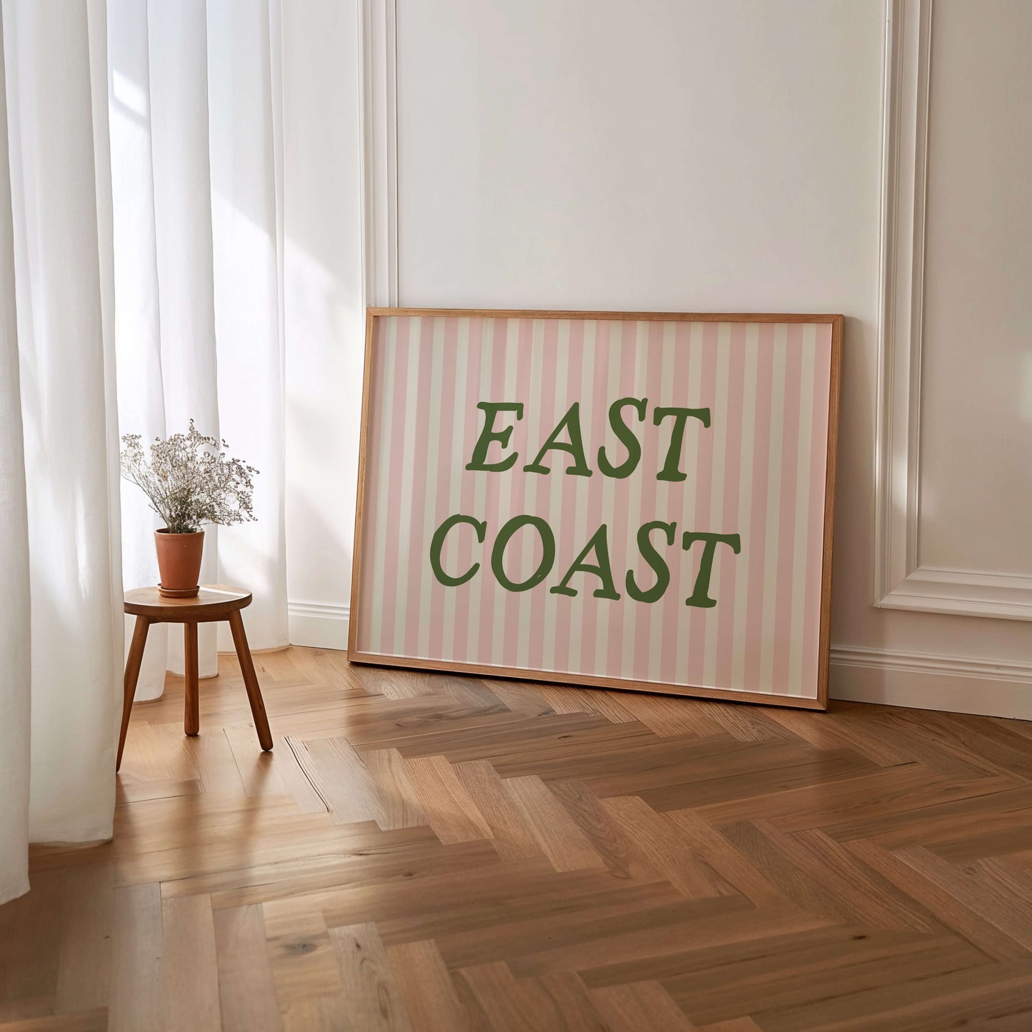 East Coast Striped Pink Poster