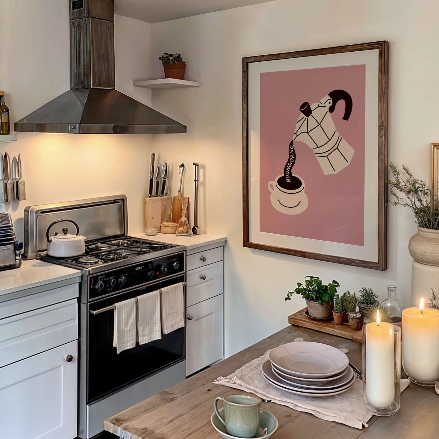Buongiorno Moka Pot Pink Poster