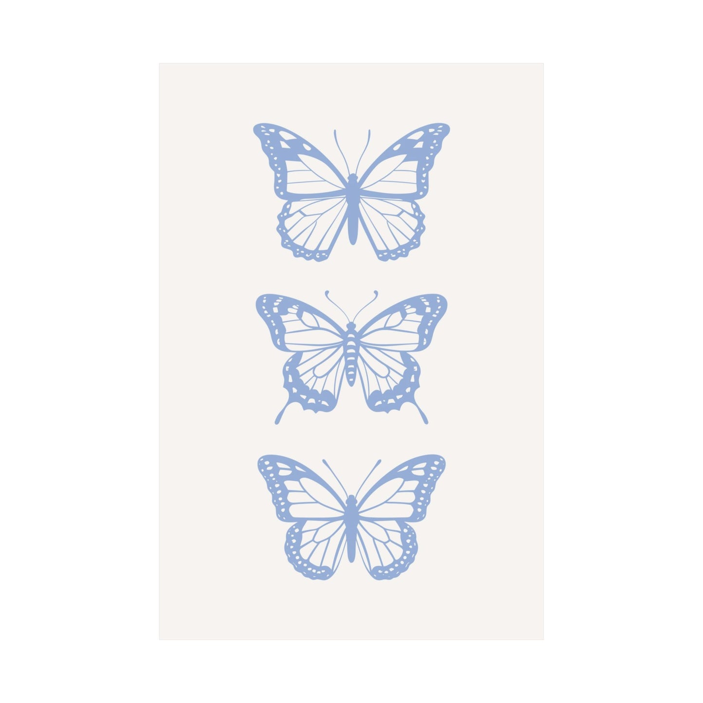 Butterflies Light Blue Poster