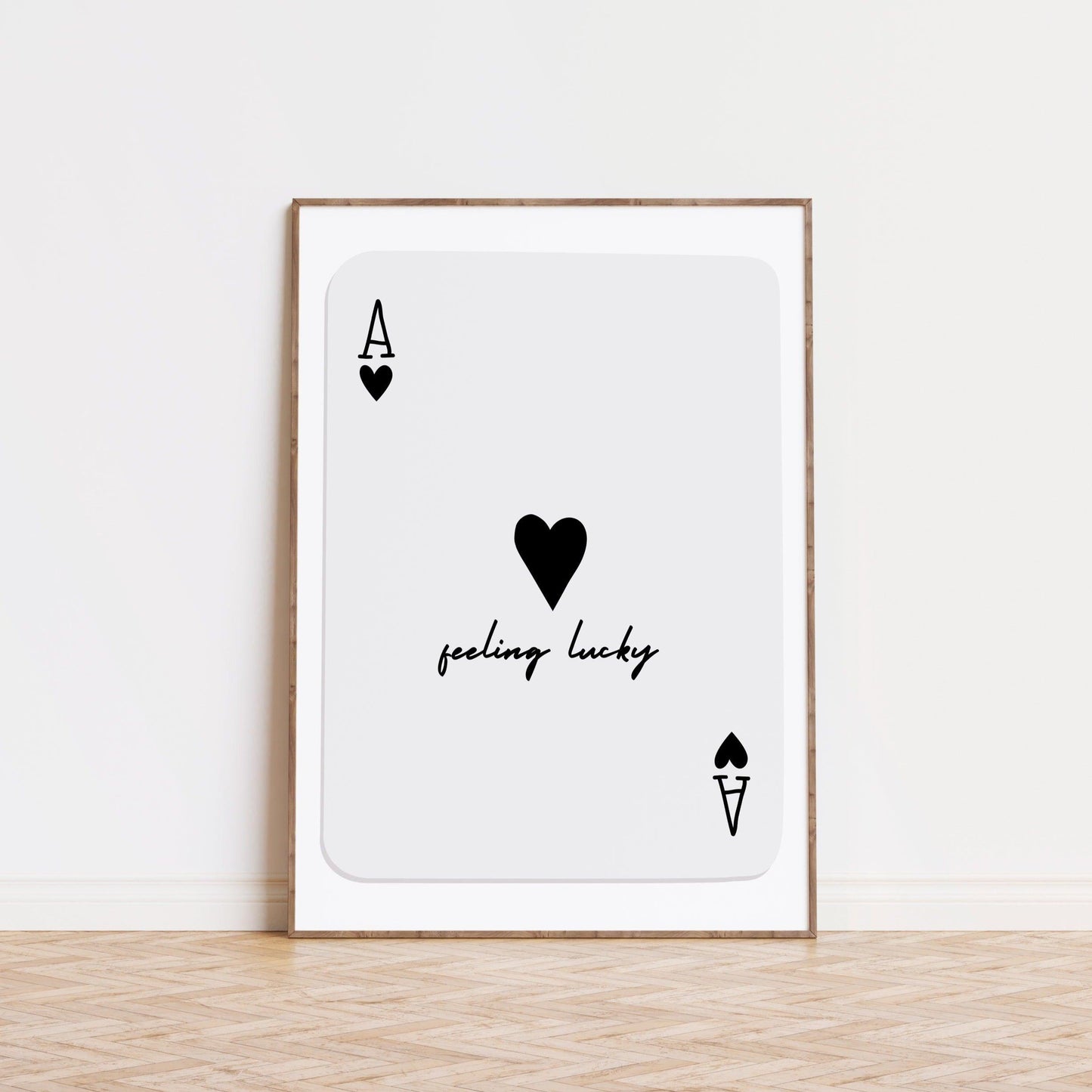 Feeling Lucky Playing Card Black Poster
