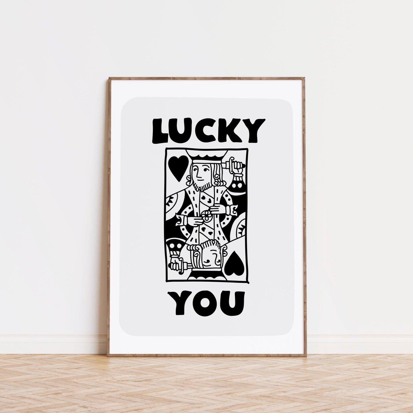 Black Lucky You Playing Card Poster
