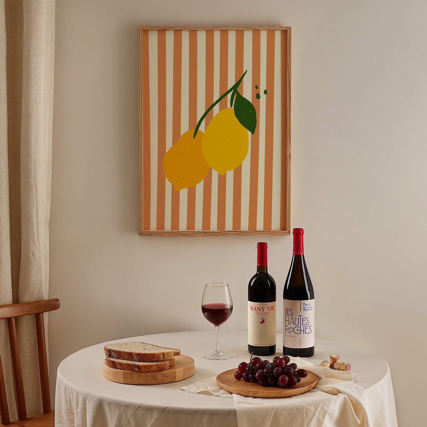 Lemons Striped Poster