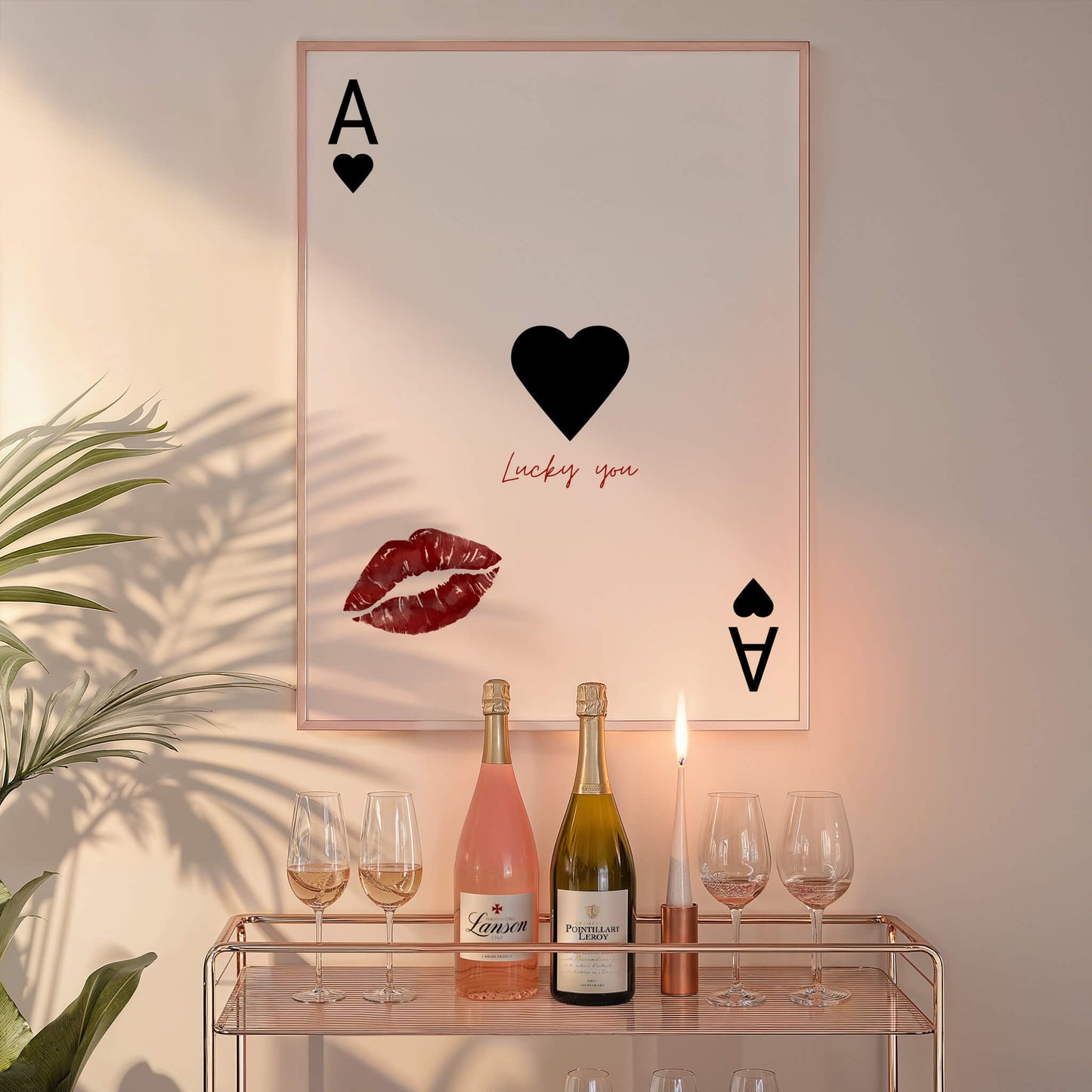 Lucky You Lipstick Kiss Poster