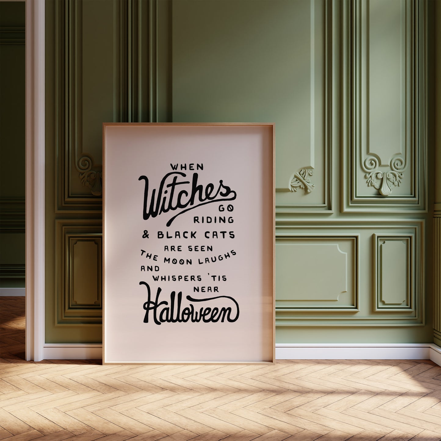 When Witches Go Riding Halloween Poem Poster