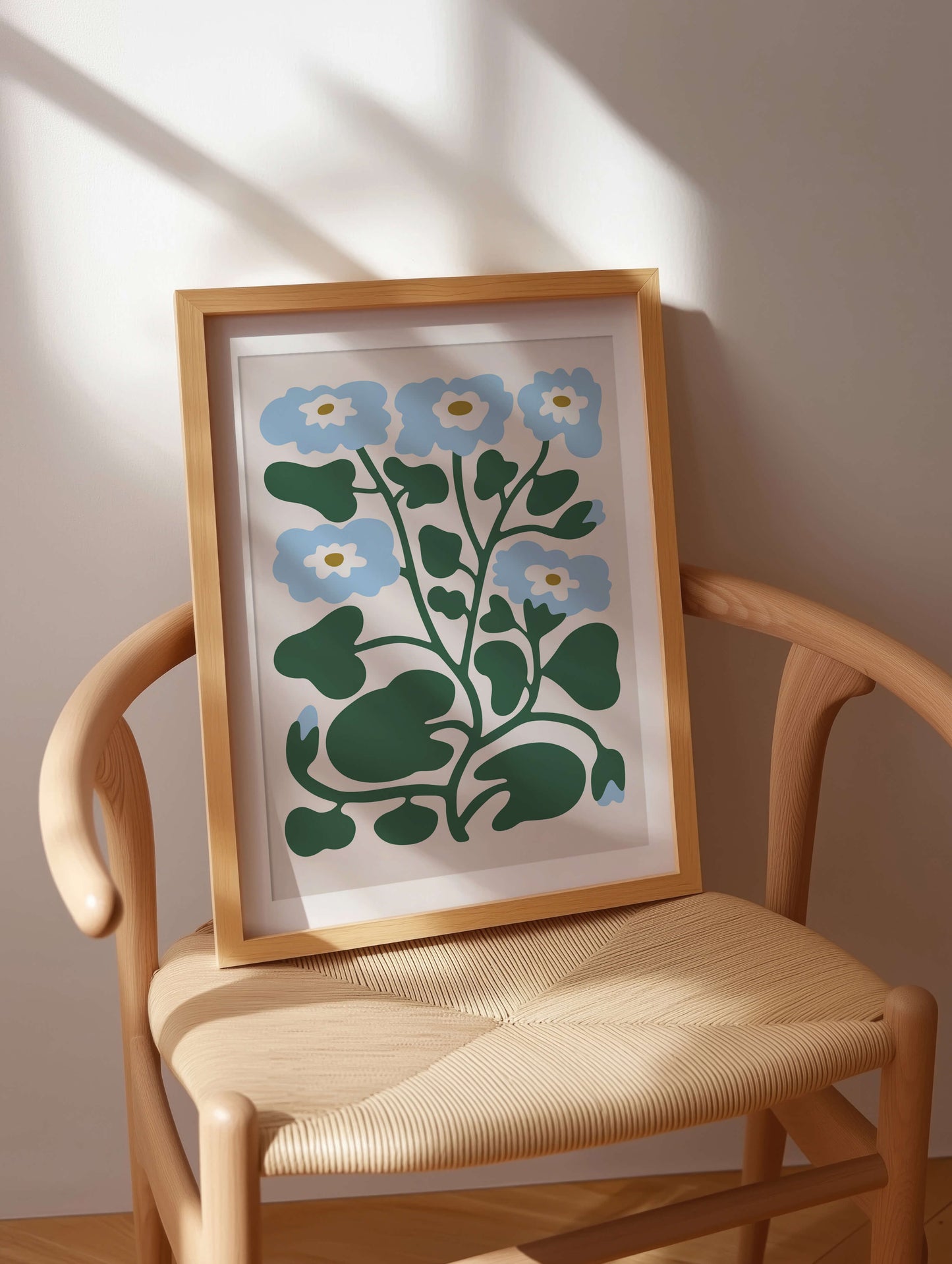 Abstract Blue Flower Poster