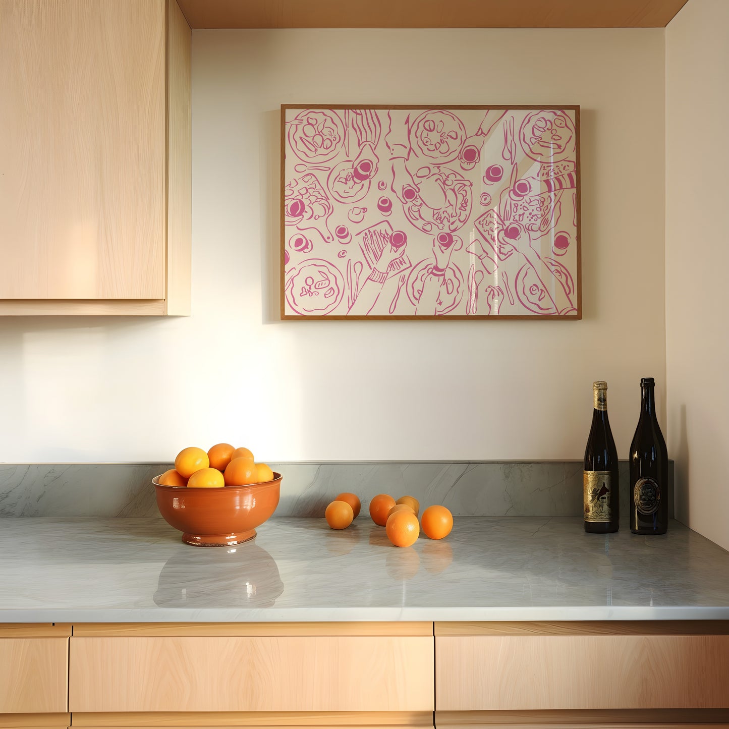 Dinner Party Horizontal Pink Poster