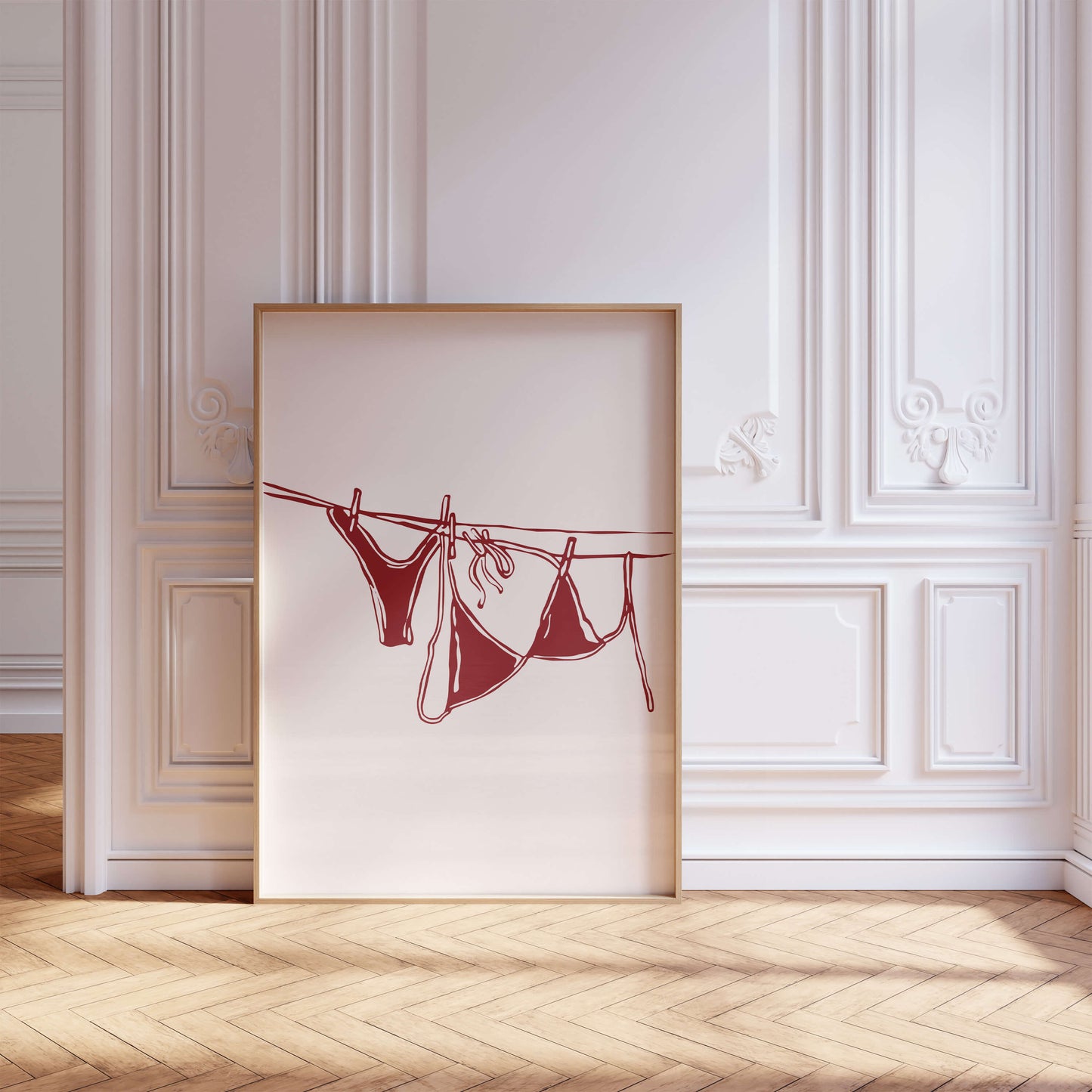 Red Bikini On Clothesline Poster