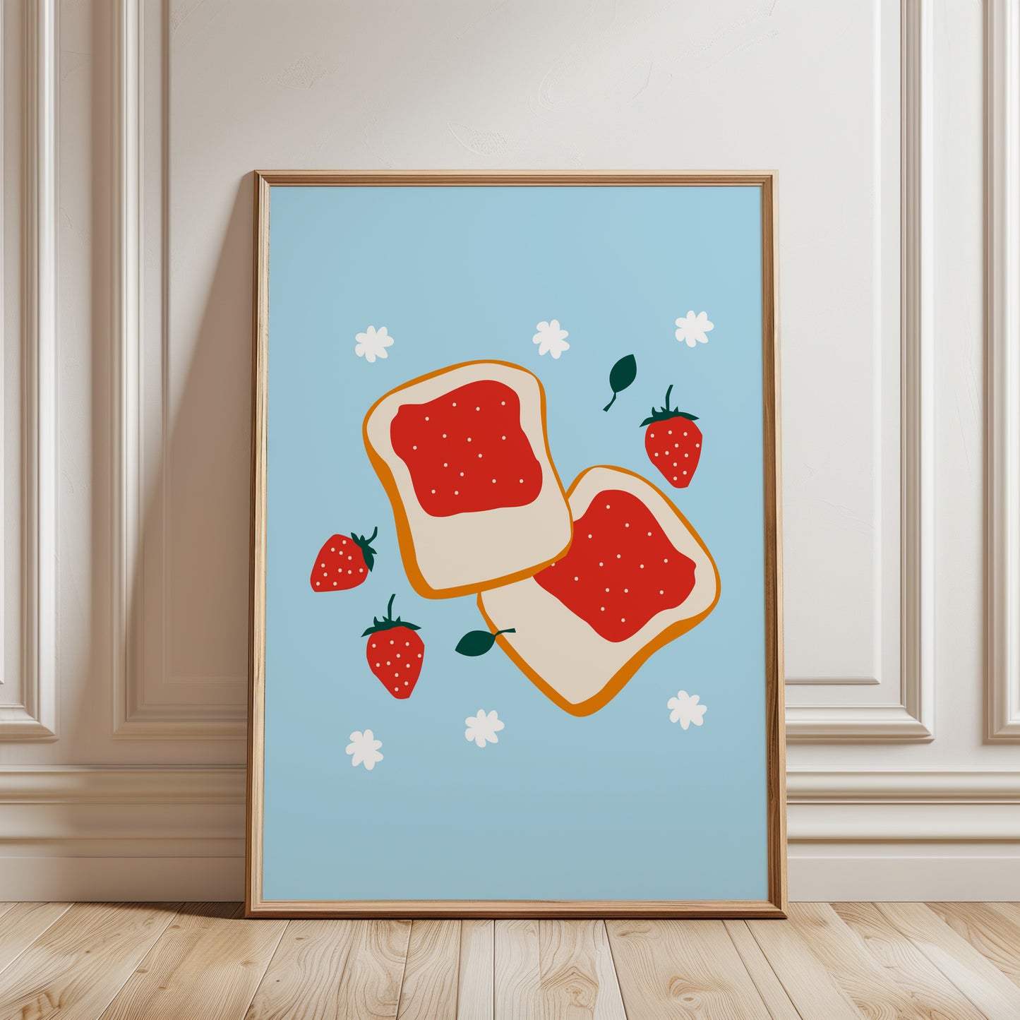 Strawberry Toast Kitchen Poster
