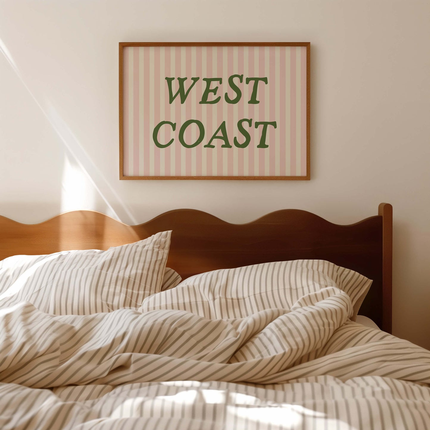 West Coast Striped Pink Poster