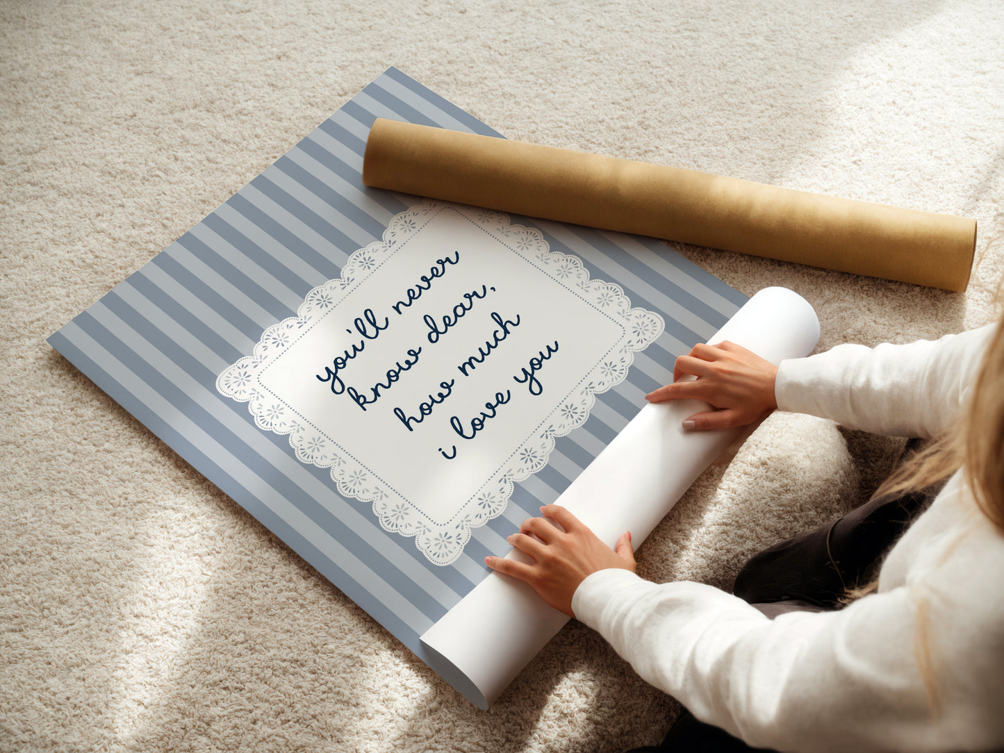 You'll Never Know Dear How Much I Love You Lace Poster