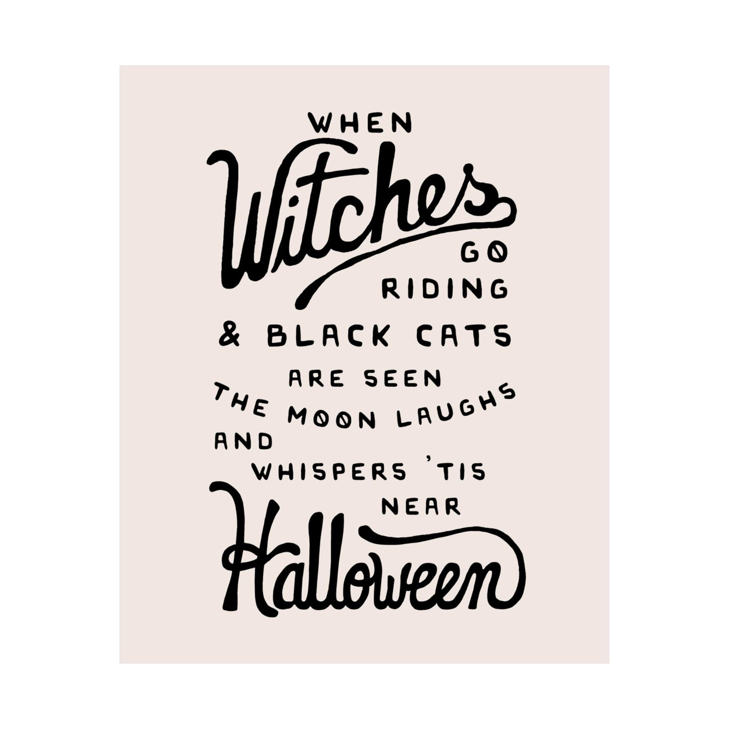 When Witches Go Riding Halloween Poem Poster