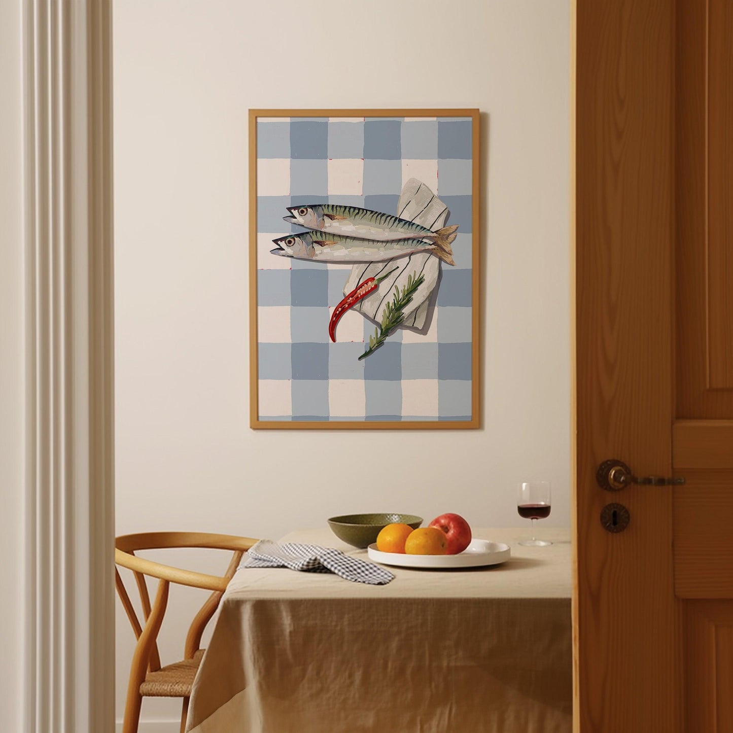 Checkered Sardines Kitchen Poster