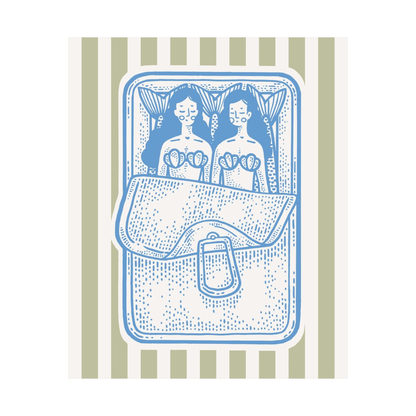 Striped Mermaid Sardines Poster