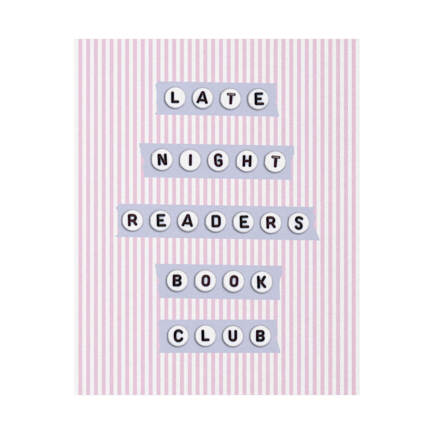 Late Night Readers Striped Poster