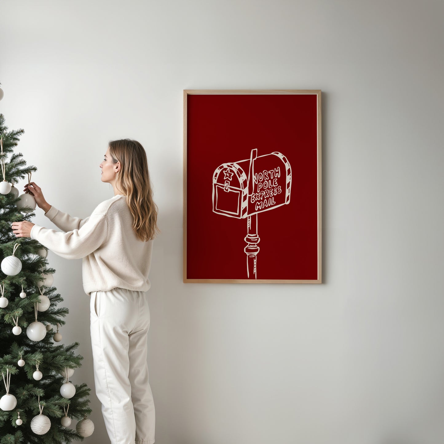 North Pole Red Mailbox Christmas Poster