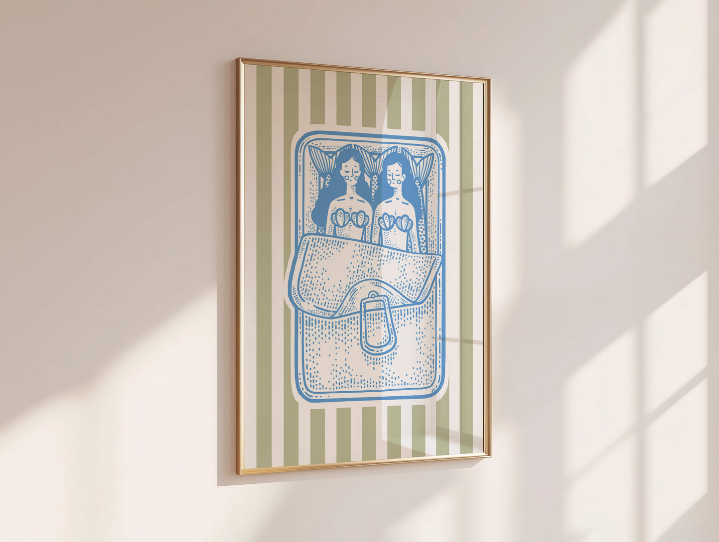 Striped Mermaid Sardines Poster