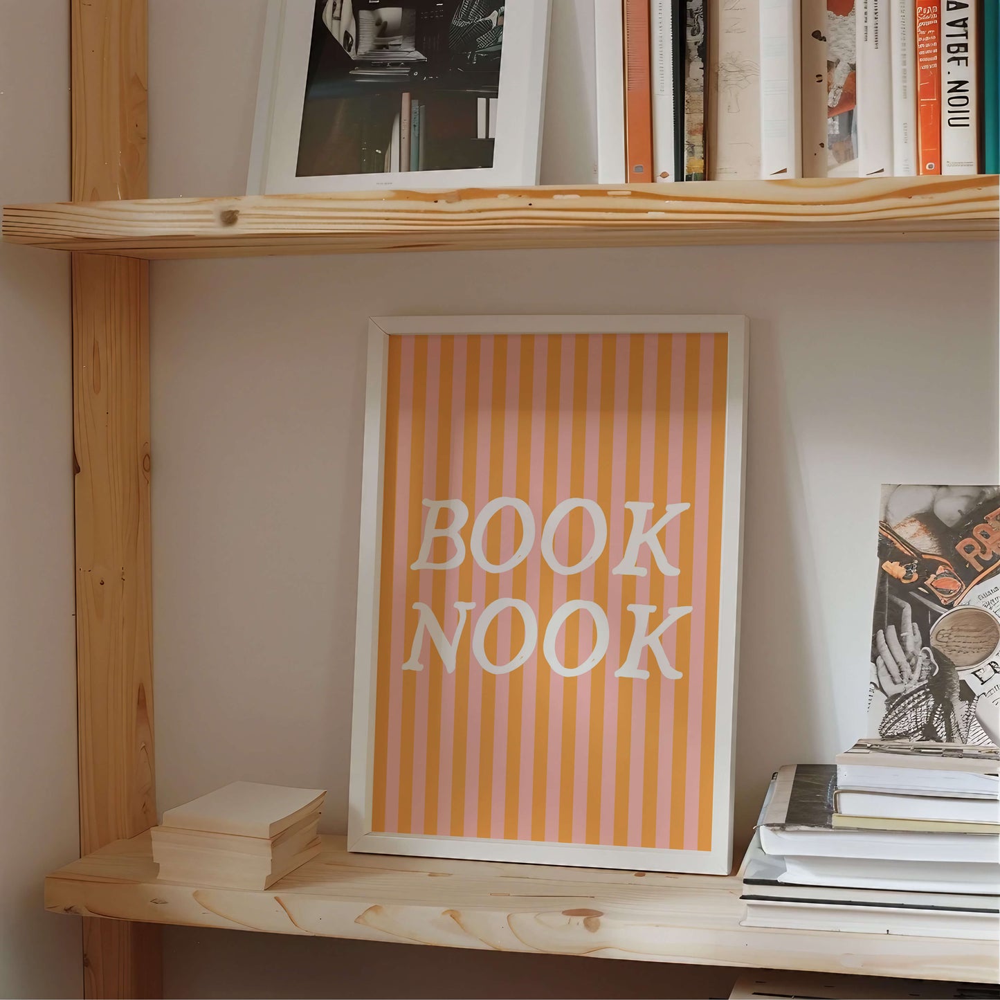 Book Nook Stripped Poster