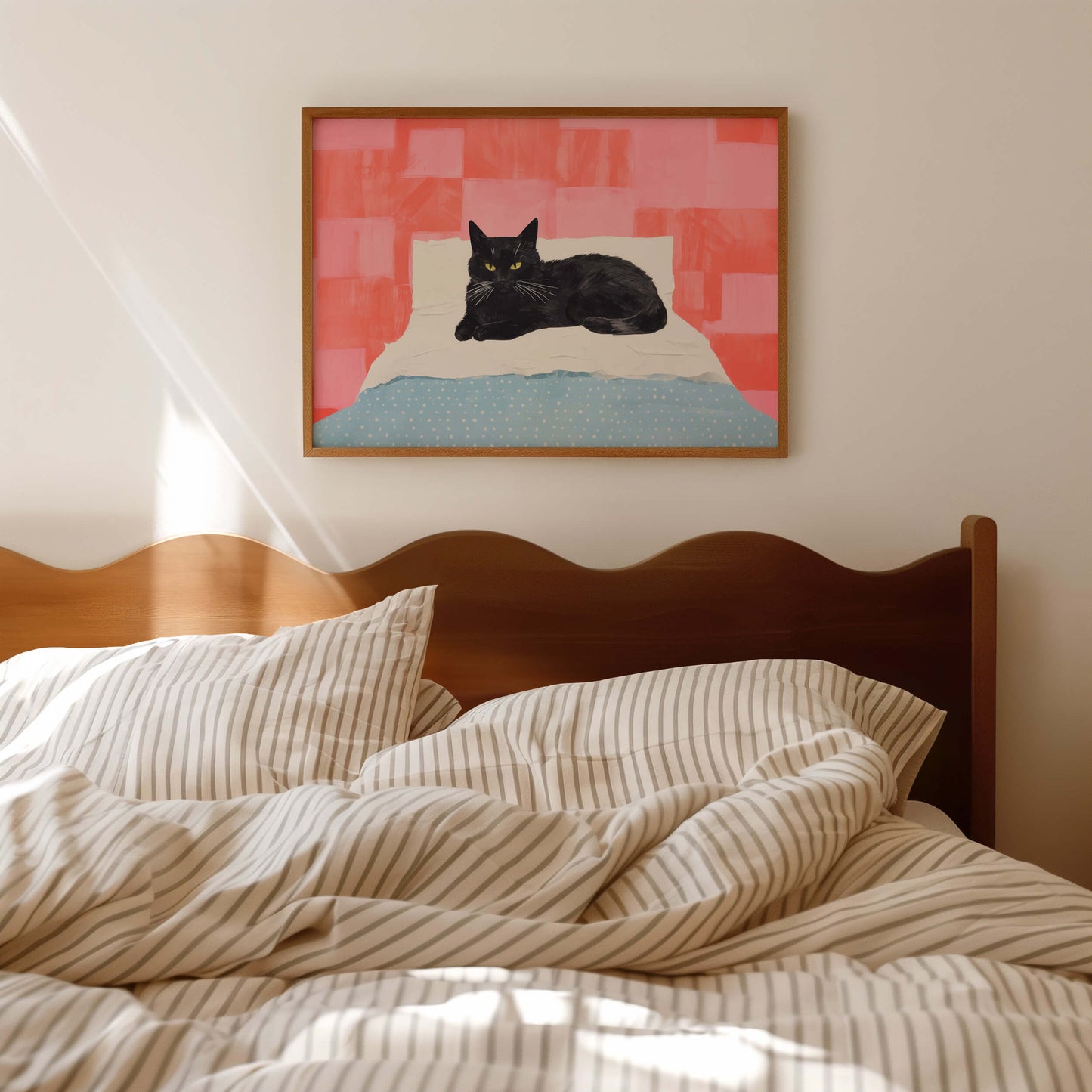 Black Cat in Bed Poster