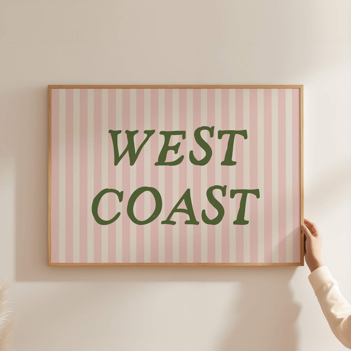 West Coast Striped Pink Poster