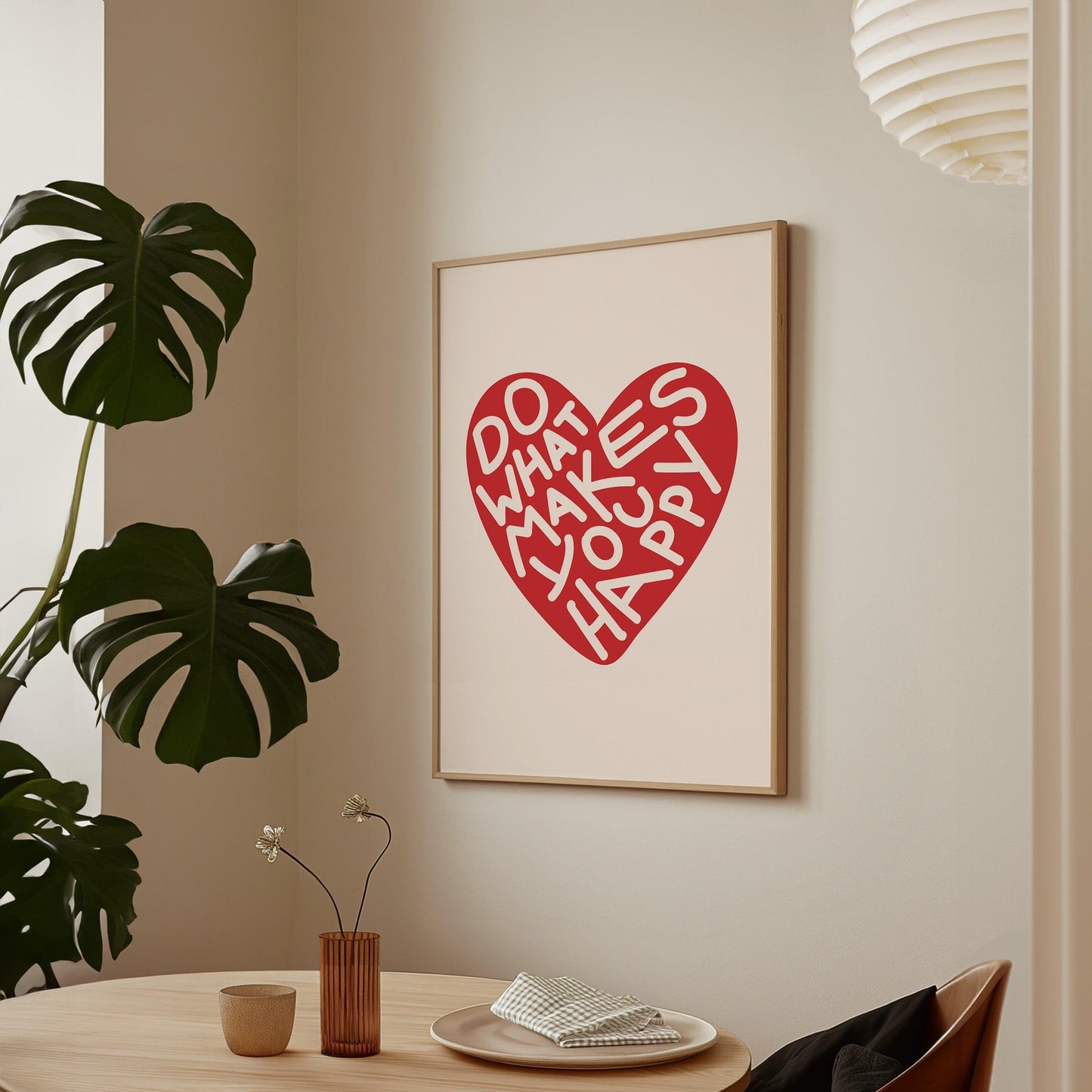 Do What Makes You Happy Red Poster