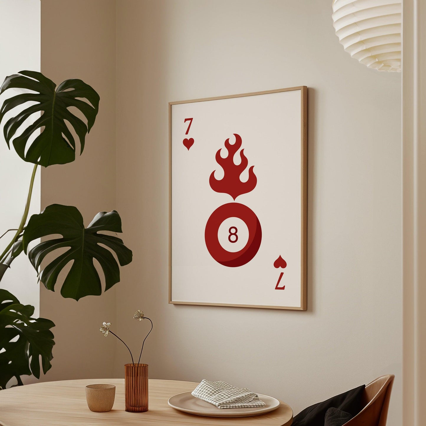 Eight Ball Playing Card Poster