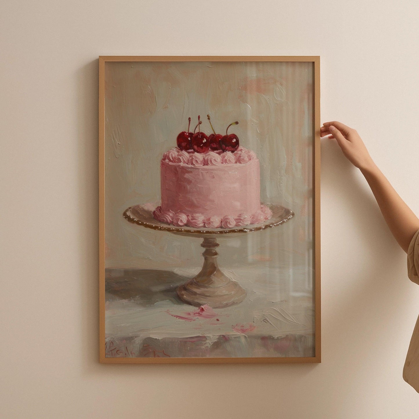 Vintage Cherry Cake Poster