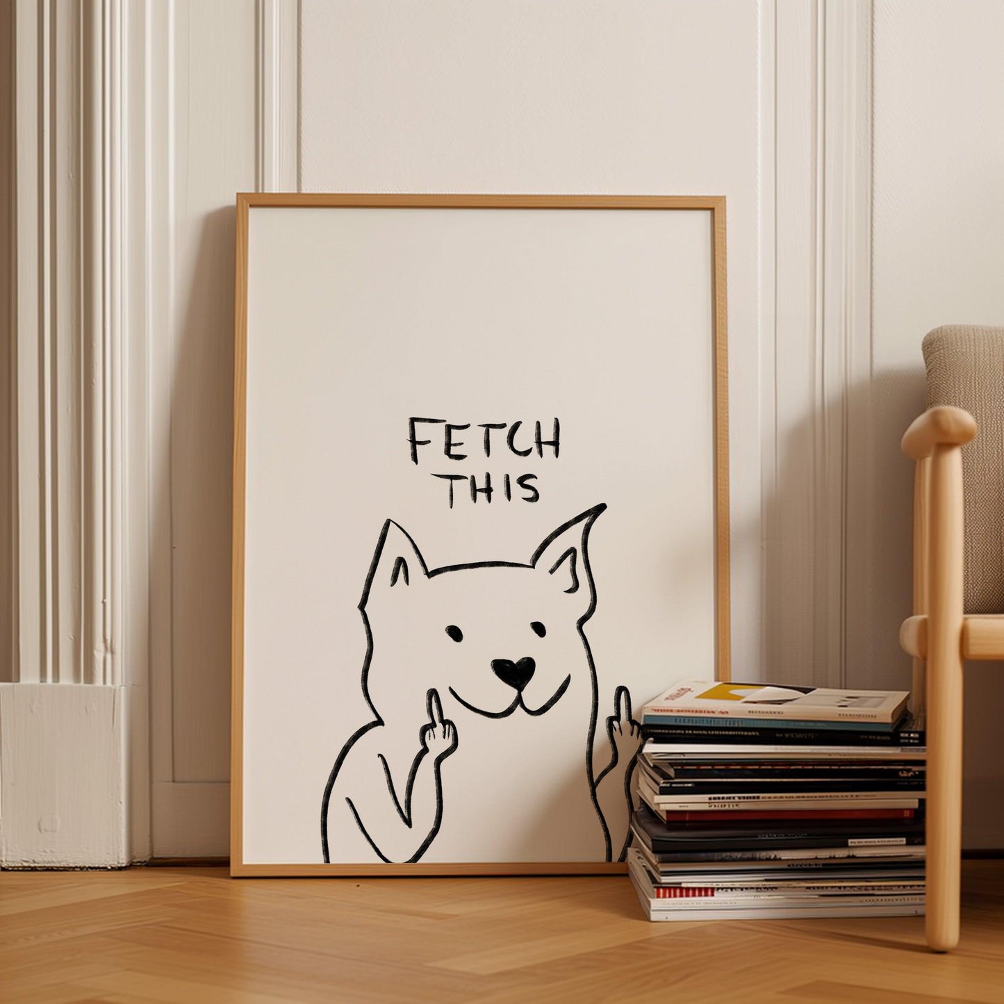 White Fetch This Poster
