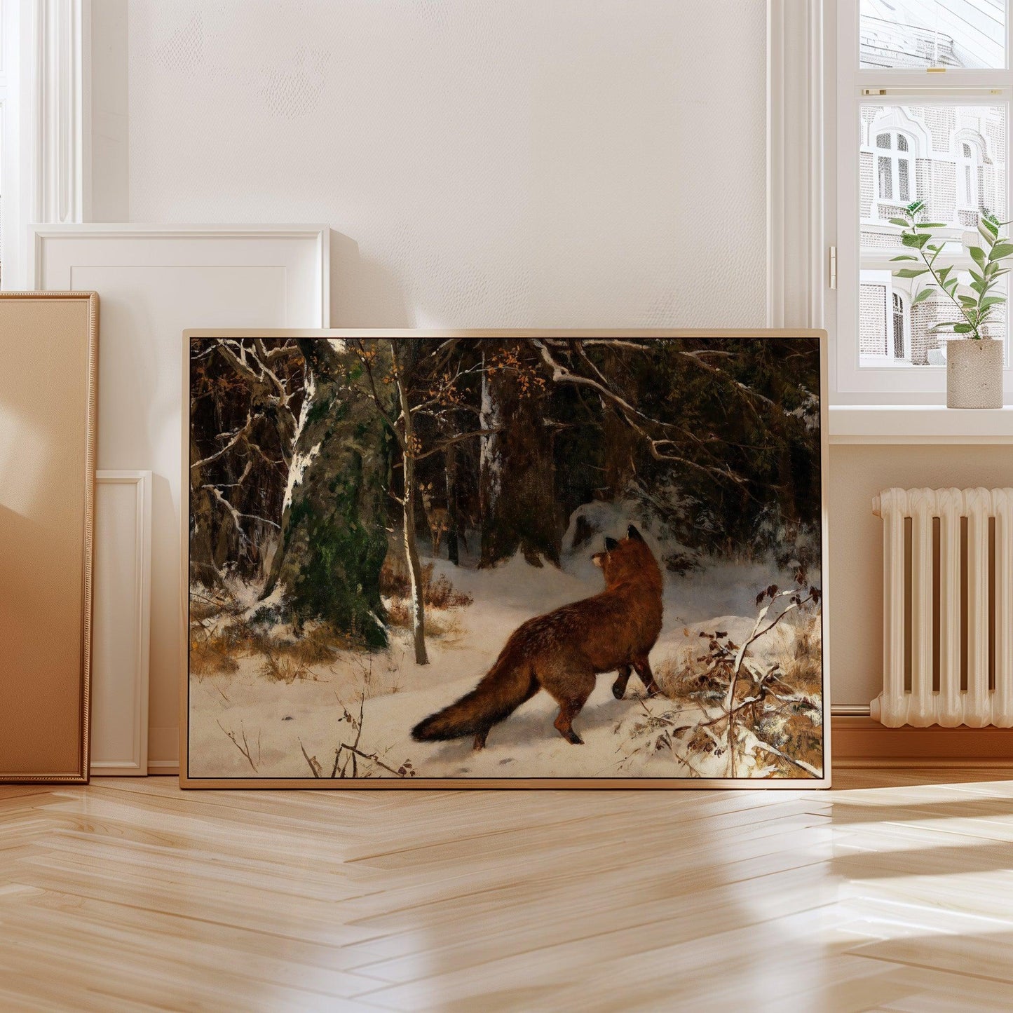 Winter Fox Vintage Poster