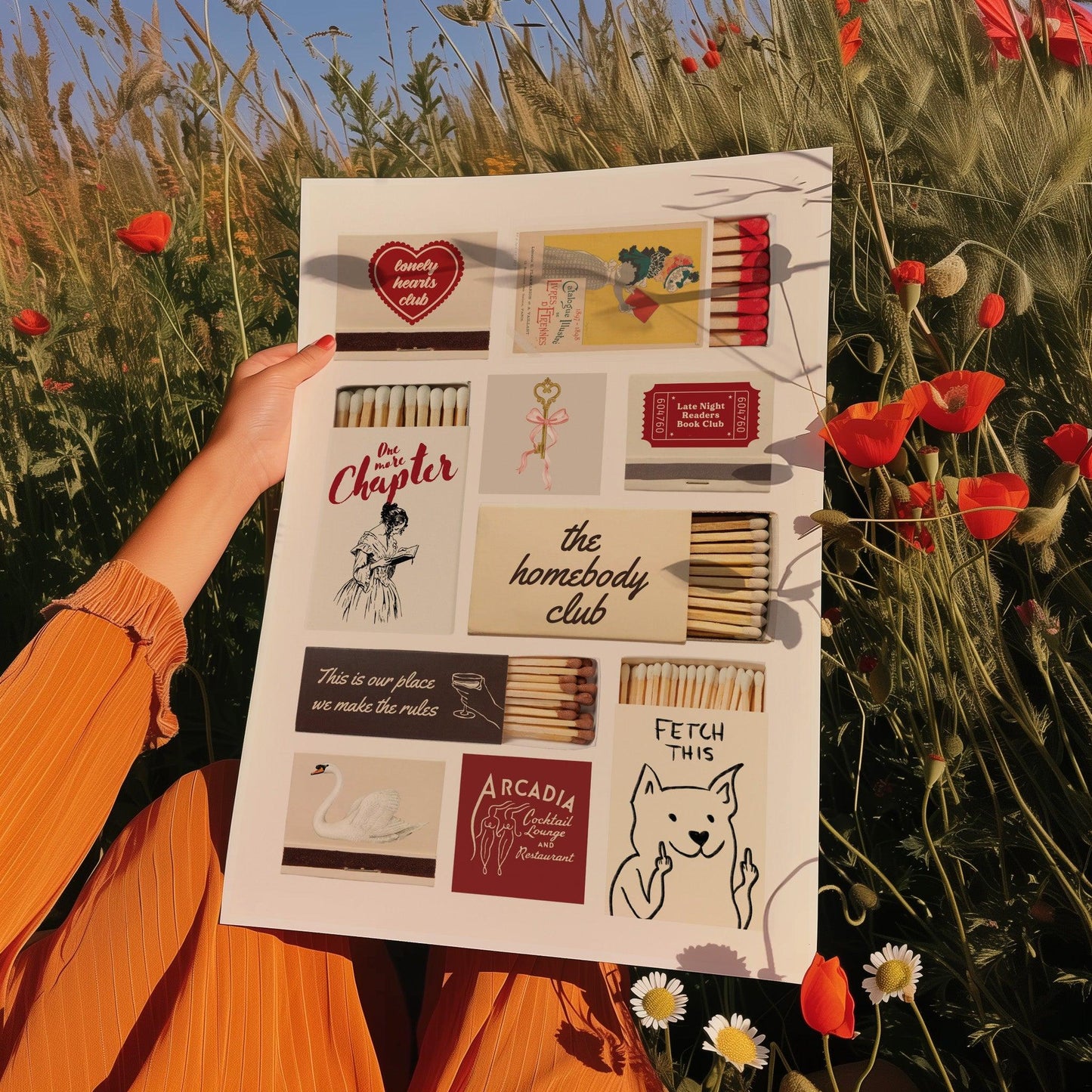 Bookish Retro Matchbox Poster