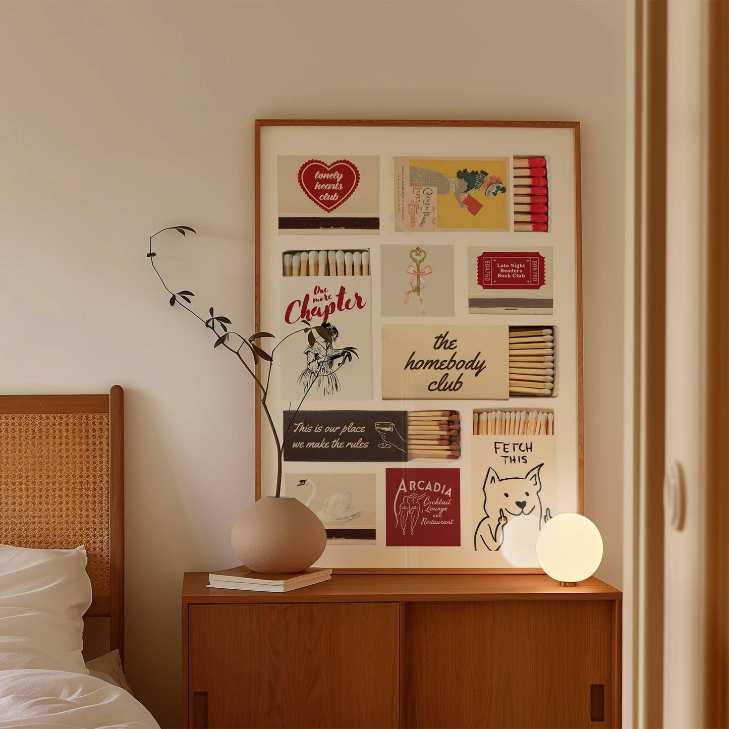 Bookish Retro Matchbox Poster