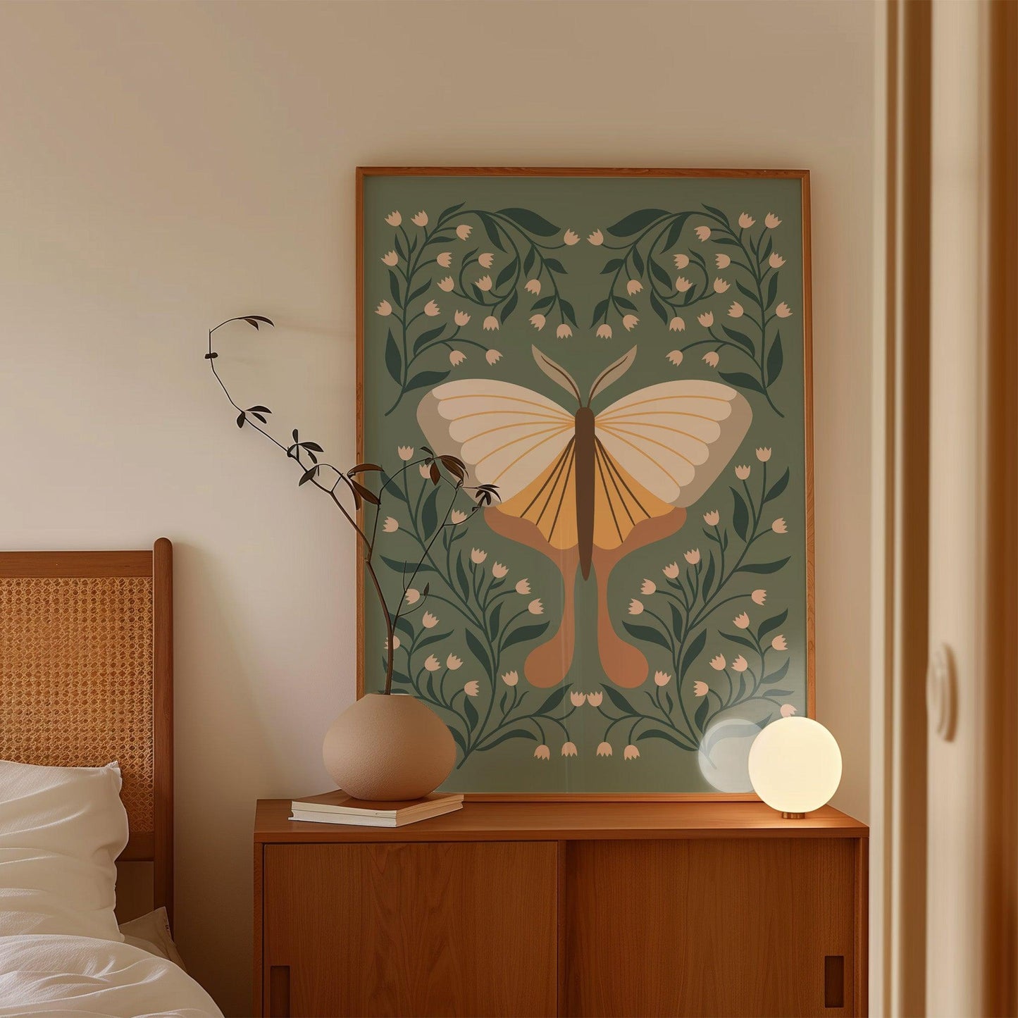 Moth and Flowers No. 1 Poster