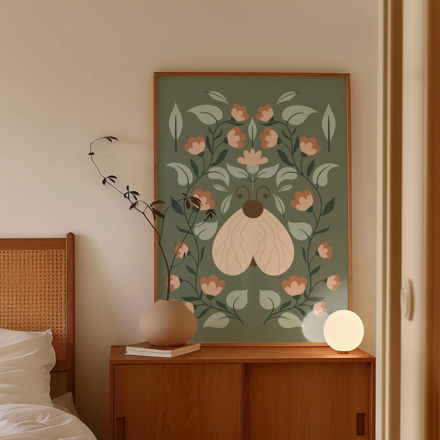 Twilight Moth Botanical Poster