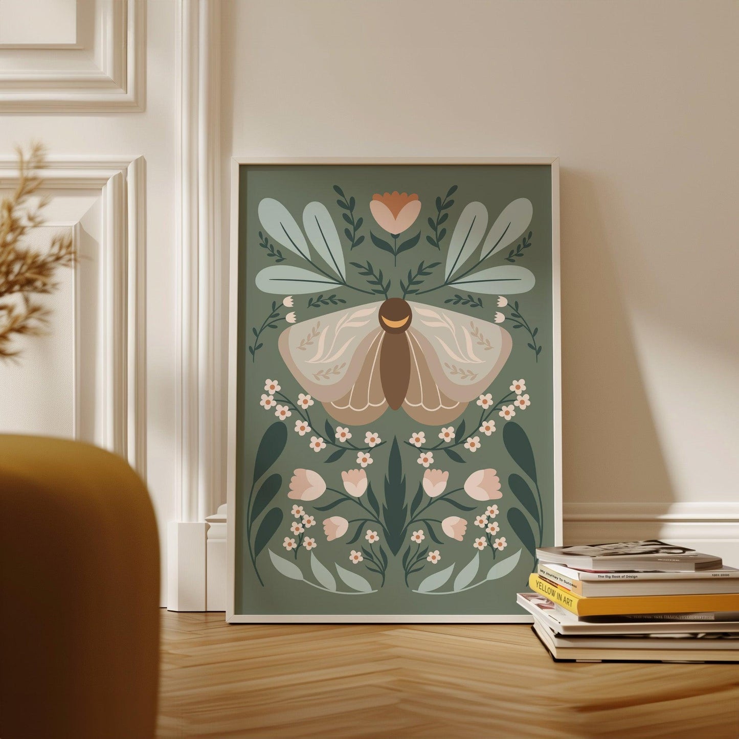 Moonlight Moth & Wildflowers Poster