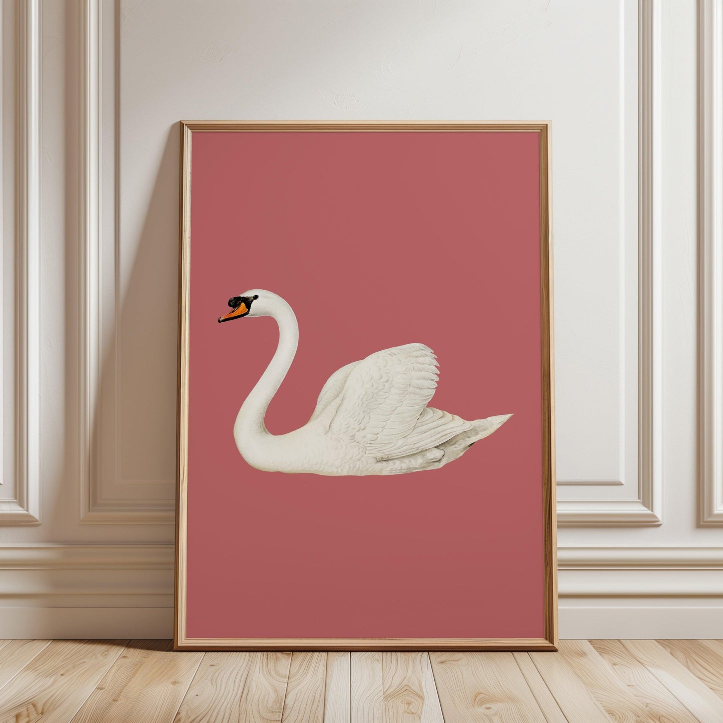 Swan Rose Vintage Poster