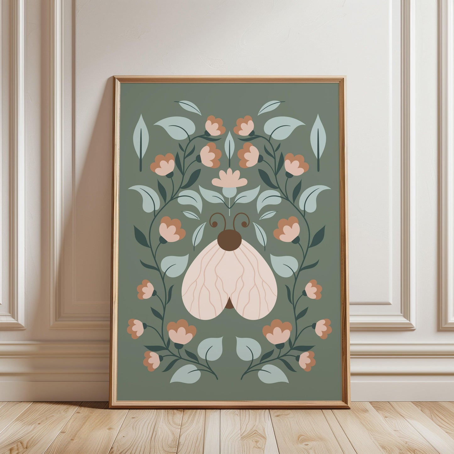 Twilight Moth Botanical Poster