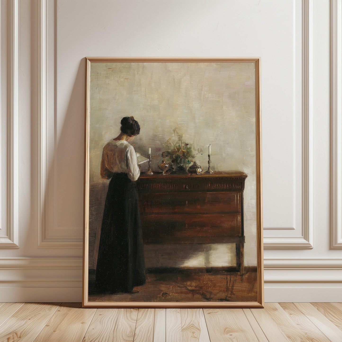 Woman Reading Vintage Poster