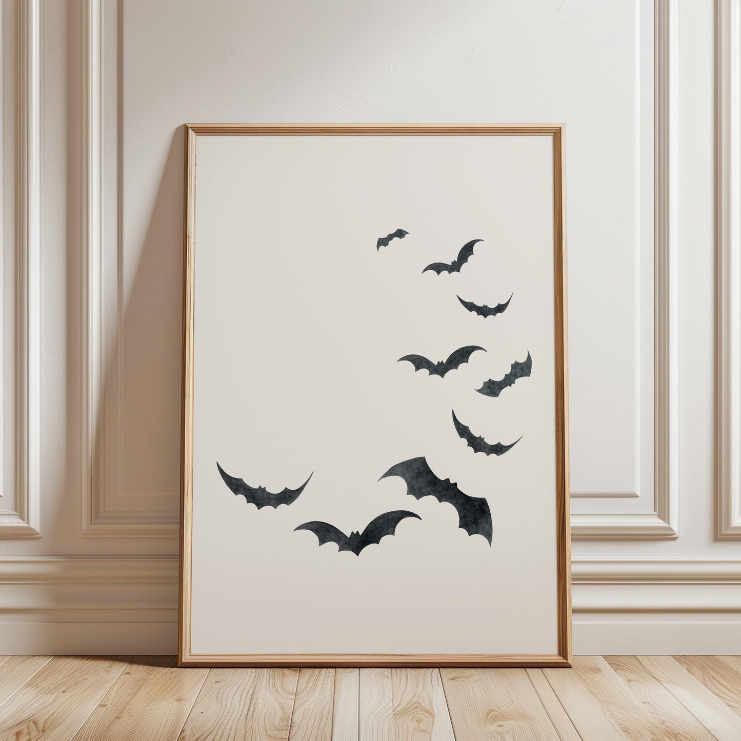 Watercolor Bats Halloween Poster