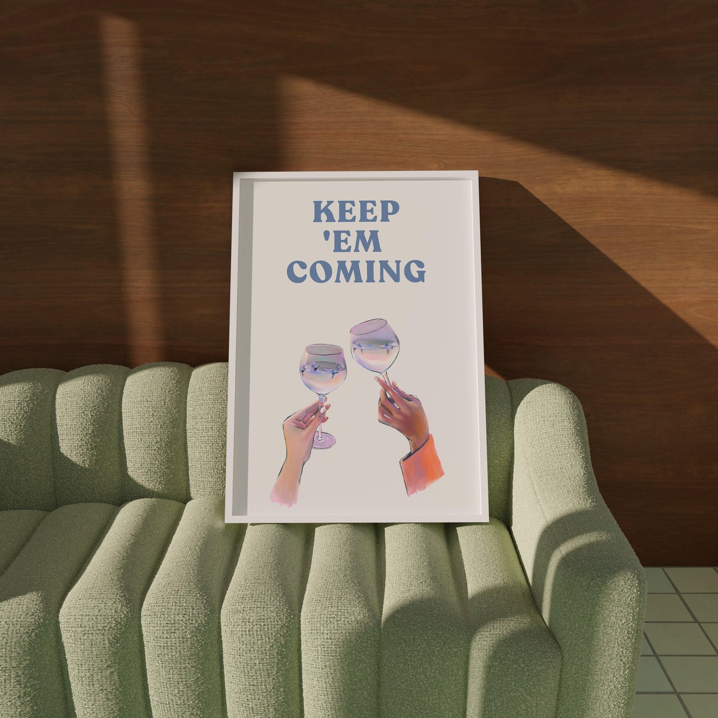 Keep 'Em Coming Blue Cocktail Poster