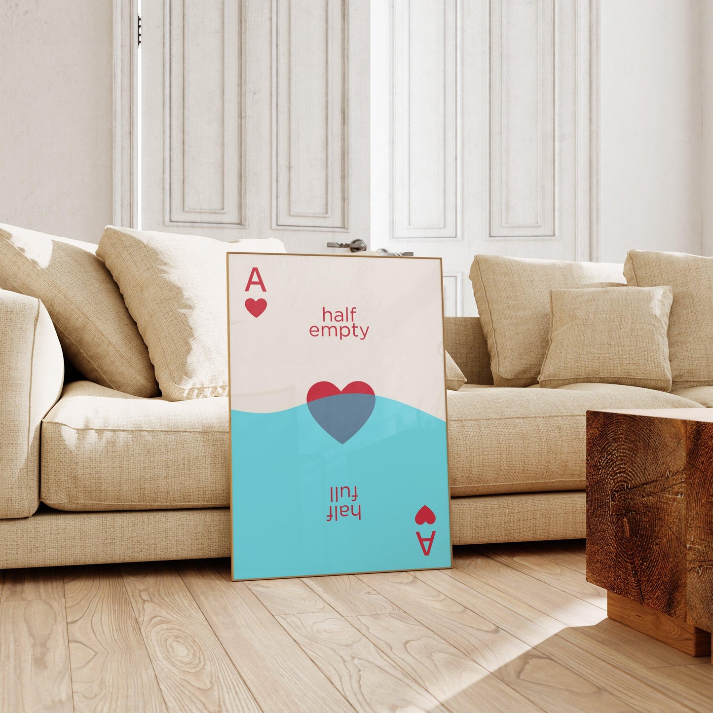 Half Empty Half Full Playing Card Poster