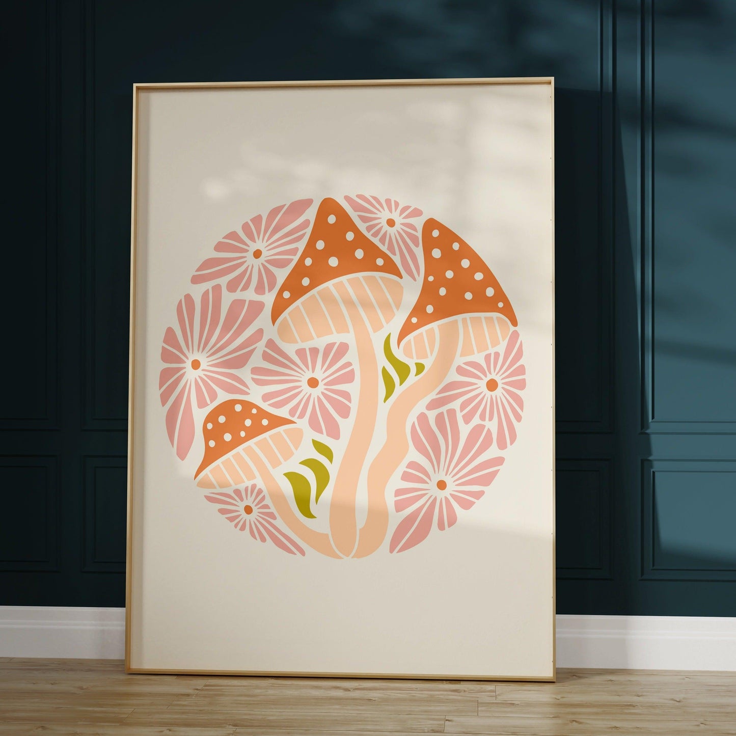 Funky Mushrooms Poster