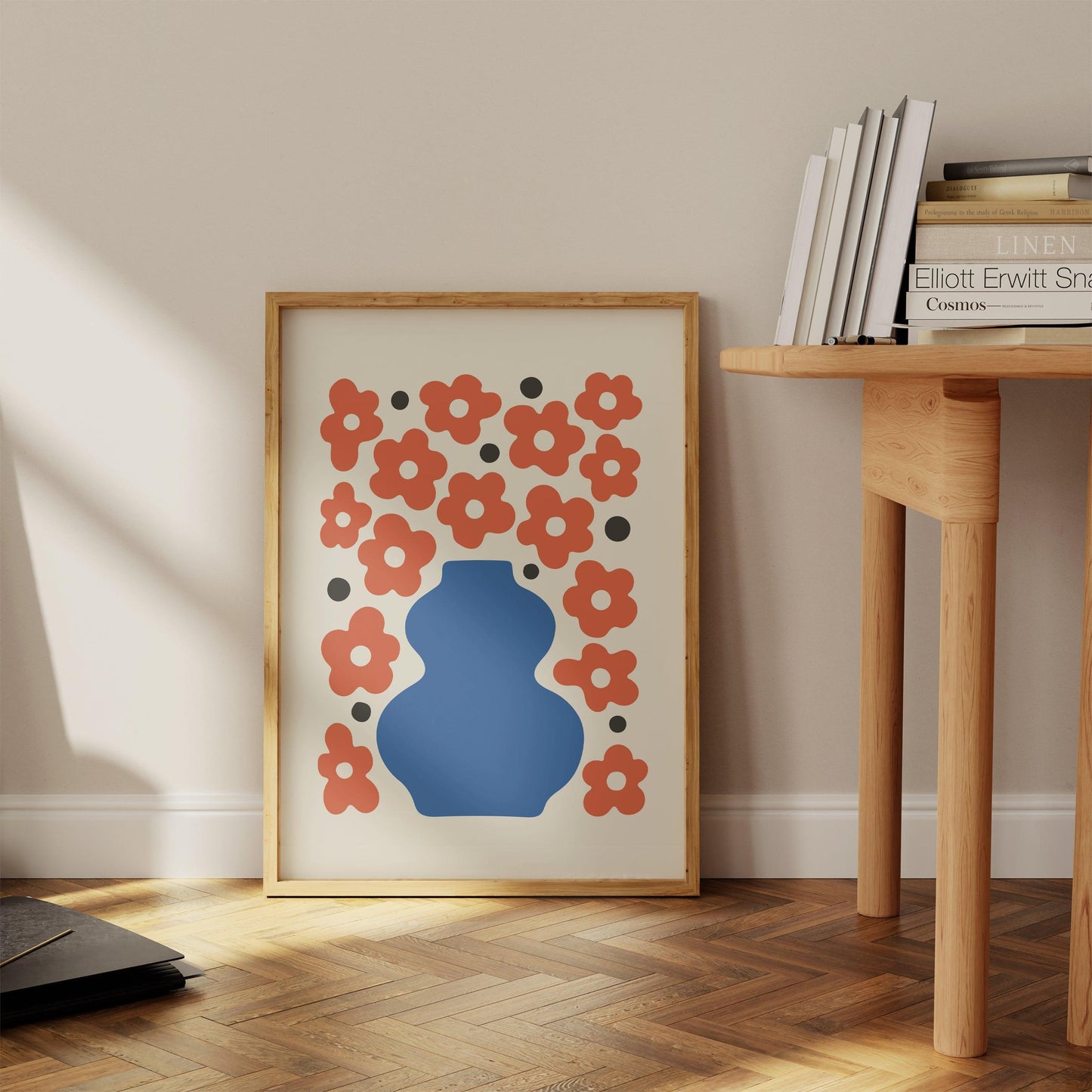 Blue Vase Flowers Poster