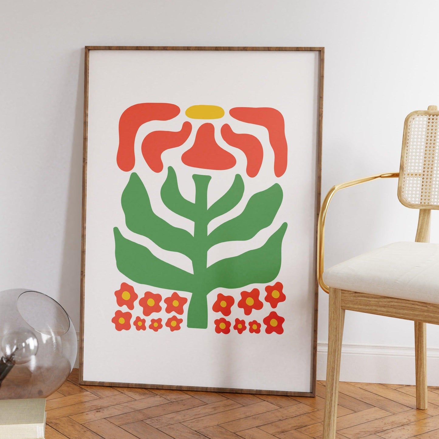 Funky Red Flower Poster